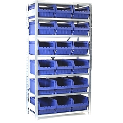 Storage shelf with Stackable bins