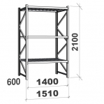 Starter bay 2100x1400x600 600kg/level,3 levels with chipboard