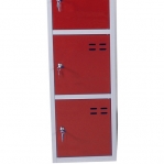 Storage locker, red/grey 5 compartments 1920x350x550