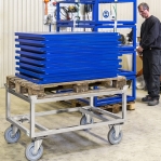 Kuormalavavaunu 1200x800x700mm, Galv. jarruilla pyörät