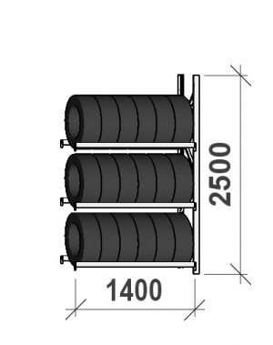 Add On Bay 2500x1400x500, 3 levels