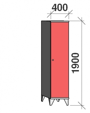 Locker 2x400, 1900x400x545, long door