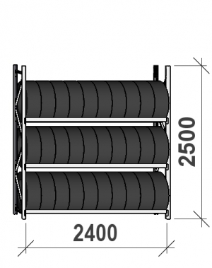 Starter Bay 2500x2400x500, 3 levels