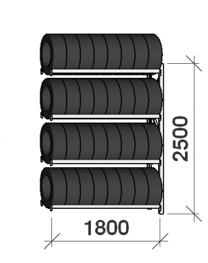 Add On bay 2500x1800x500,4 levels