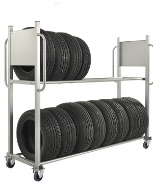 Tyre Rack Rolling 4 Wheels with brakes 2030 x 720 x 1620