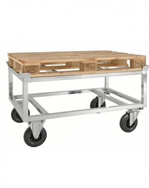 Kuormalavavaunu 1200x800x700mm, Galv. jarruilla pyörät