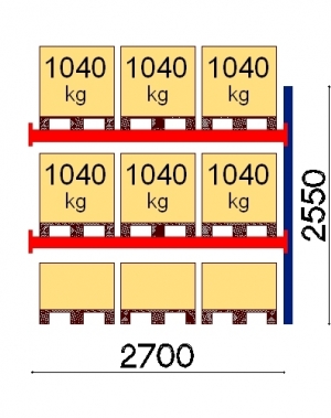 Add On bay 2550x2700 1041kg/pallet,9 EUR pallets