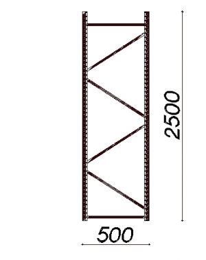 Side frame 2500x500 mm UNIVERSAL