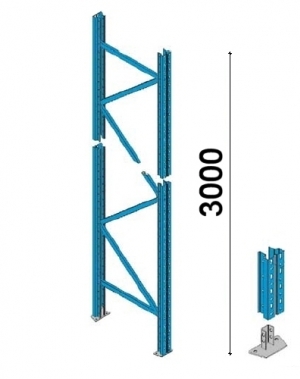 Trukkihylly pylväselementti 3000x1050 mm BASIC