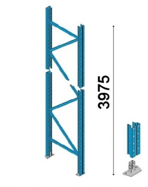 Trukkihylly pylväselementti 3975x1050 mm BASIC