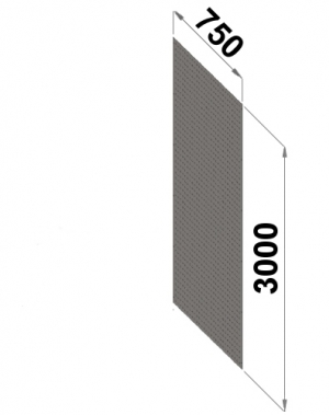 Perf.back sheet metal 3000x750 zn