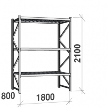 Maxi starter bay 2100x1800x800 480kg/level,3 levels with steel decks