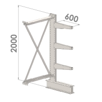 Ulokehylly jatko-osa 2000x1000x600,4 tasoa