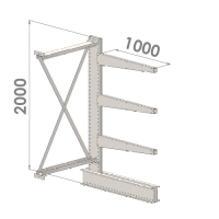 Ulokehylly jatko-osa 2000x1000x1000,4 tasoa