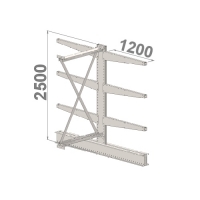 Ulokehylly jatko-osa 2500x1000x2x1200,4 tasoa