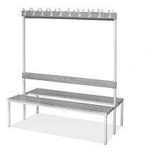 Double bench 1700x1200x770 16 hook rail