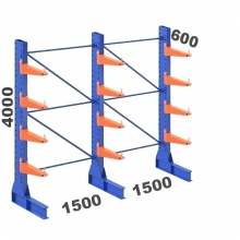 Ulokehylly 1-puolinen 3-pylväinen/12 uloketta 4000Hx3000Lx600S
