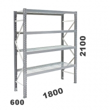 Starter bay 2100x1800x600 480kg/level, 4 levels with mesh deck