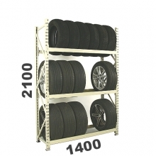 Tyre rack Starter Bay 2100x1400x500, 3 levels used, MAXI