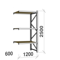 Extension bay 2500x1200x600 600kg/level,3 levels with chipboard