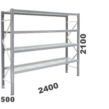 Starter bay 2100x2400x500, 300kg/level, 4 levels with mesh deck