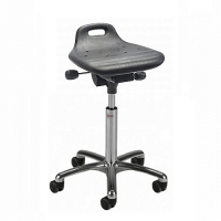 Saddle stool Omega Alu50 PU w/castors