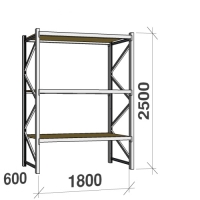 Starter bay 2500x1800x600 480kg/level,3 levels with chipboard