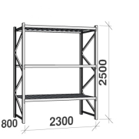 Starter bay 2500x2300x800 350kg/level,3 levels with steel decks