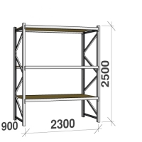 Starter bay 2500x2300x900 350kg/level,3 levels with chipboard