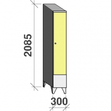 Locker 1x300, 2085x300x545 short door, sloping top