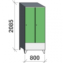 Locker 2x400, 2085x800x545 short door, sep. wall, sloping top