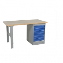 Worktable w. drawer un. 6 draw. 1600x800 mm, oak